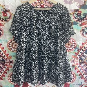 Black blouse with white dots/spots